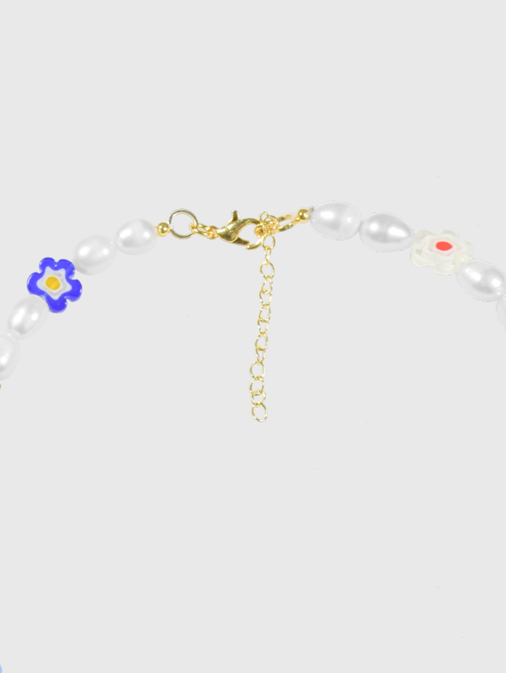 AWE Colored Glass Flower Pearl Necklace