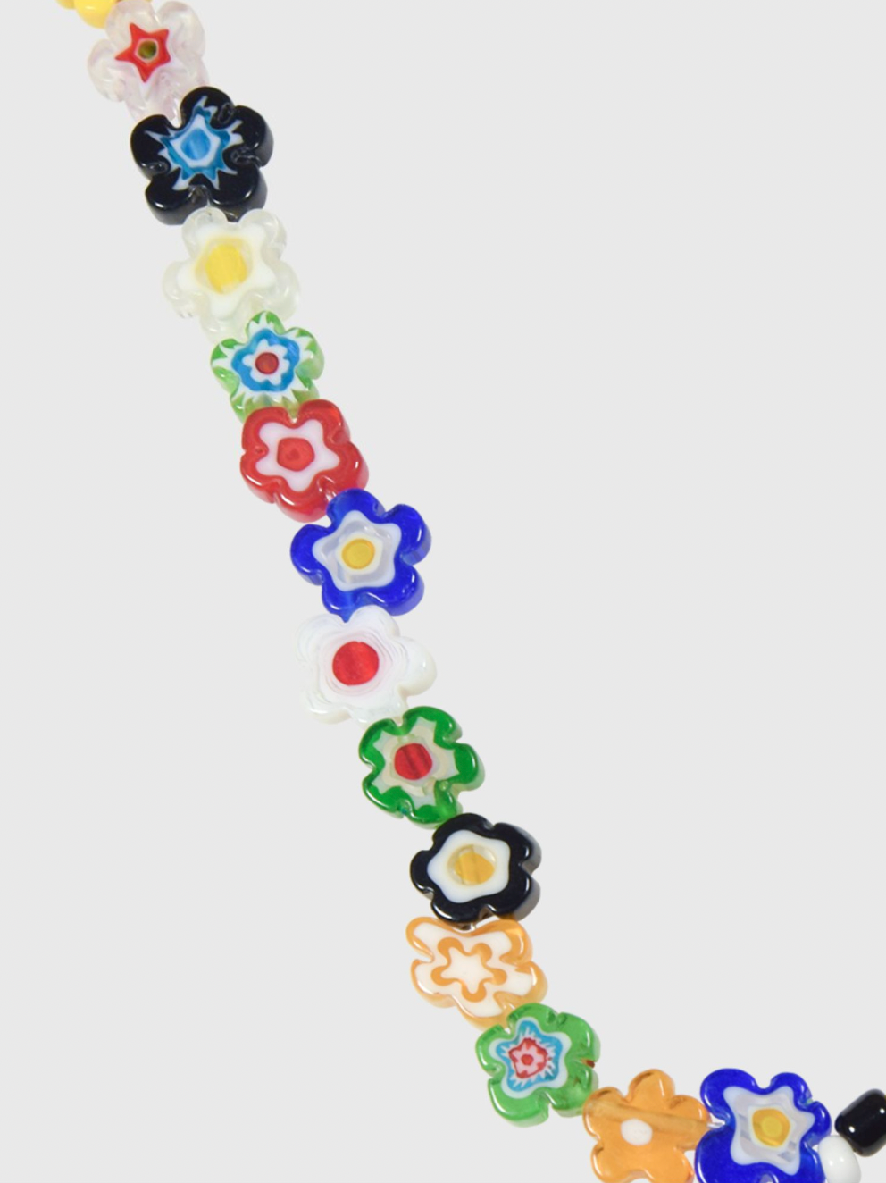 AWE Glass Flower Color Beaded Necklace