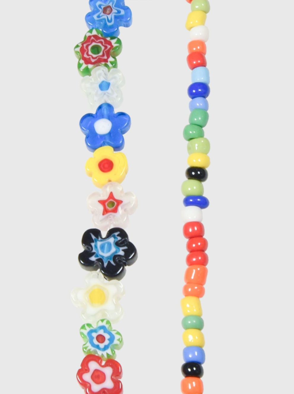 AWE Glass Flower Color Beaded Necklace