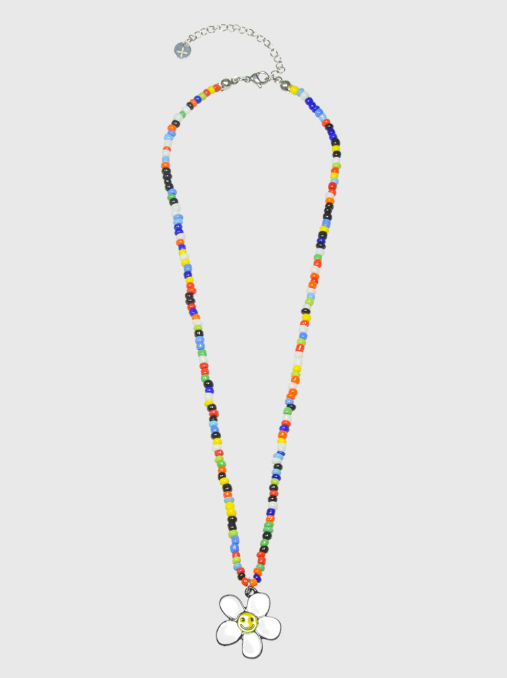 AWE Beaded Sunflower Smiley Necklace