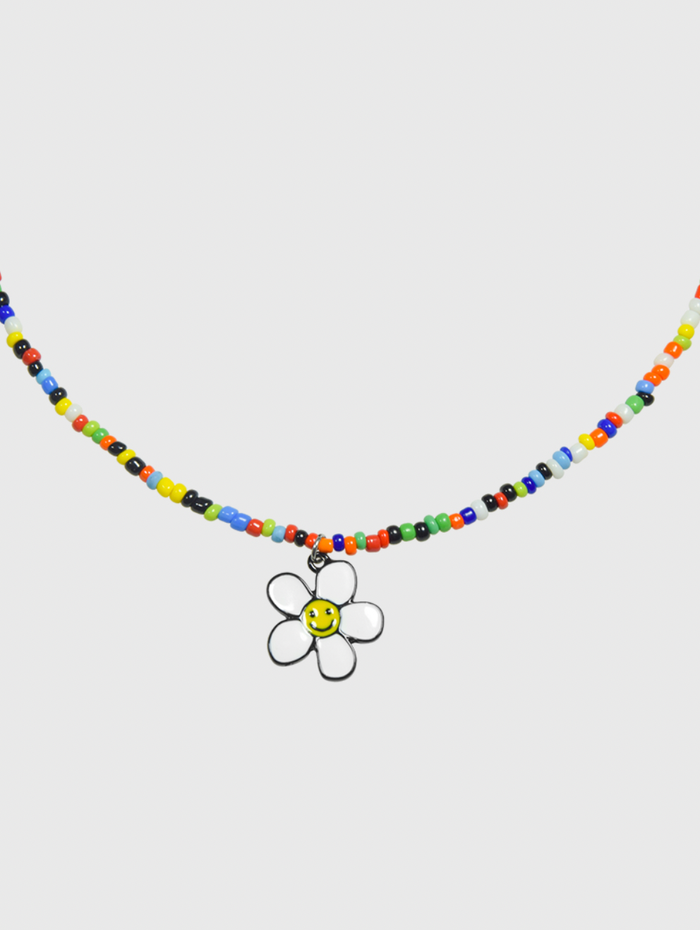 AWE Beaded Sunflower Smiley Necklace
