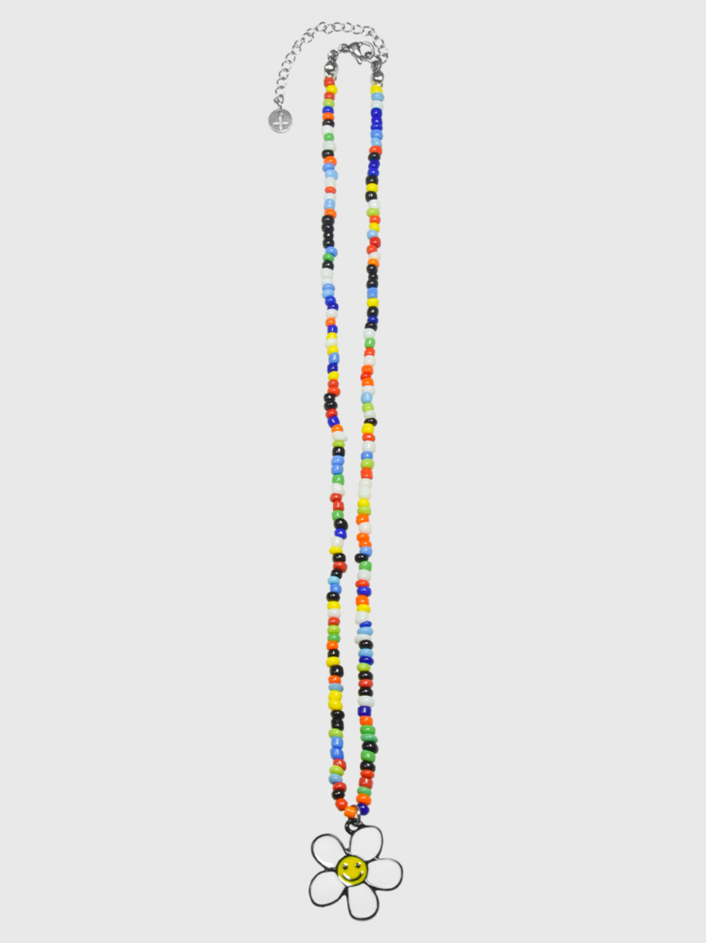 AWE Beaded Sunflower Smiley Necklace