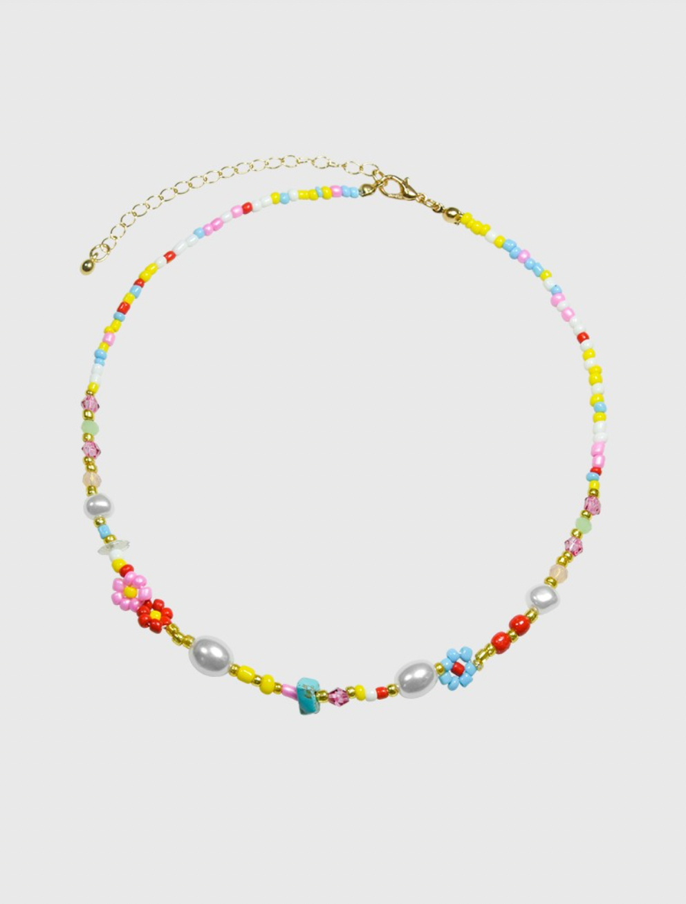 AWE Flower Pearl Beaded Necklace