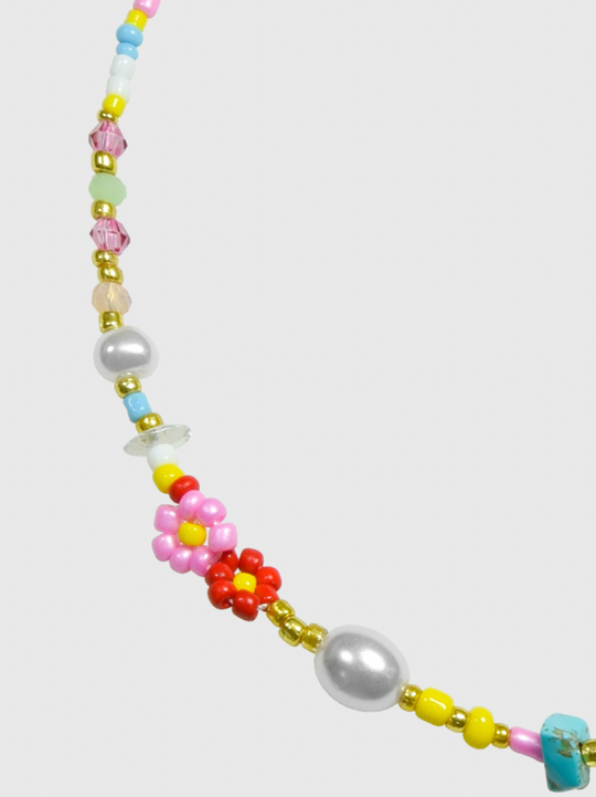 AWE Flower Pearl Beaded Necklace