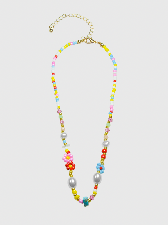 AWE Flower Pearl Beaded Necklace