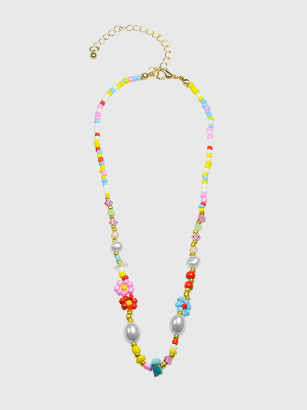 AWE Flower Pearl Beaded Necklace