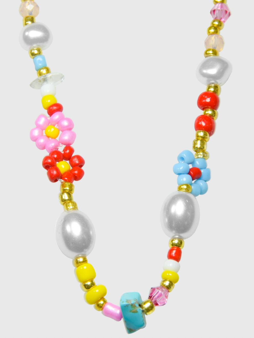 AWE Flower Pearl Beaded Necklace