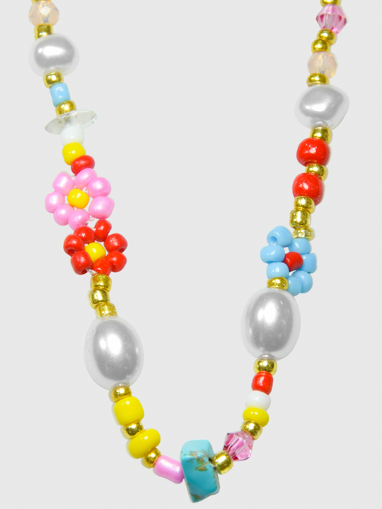 AWE Flower Pearl Beaded Necklace