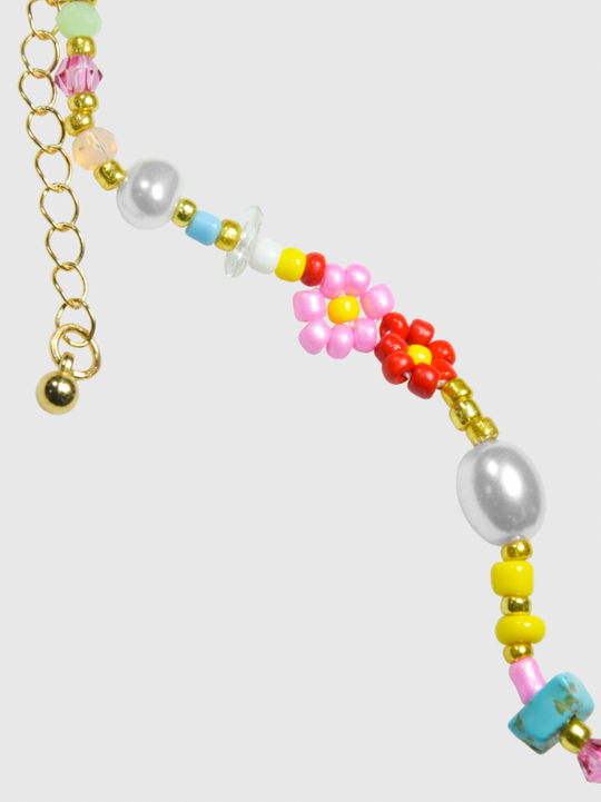 AWE Flower Pearl Beaded Necklace