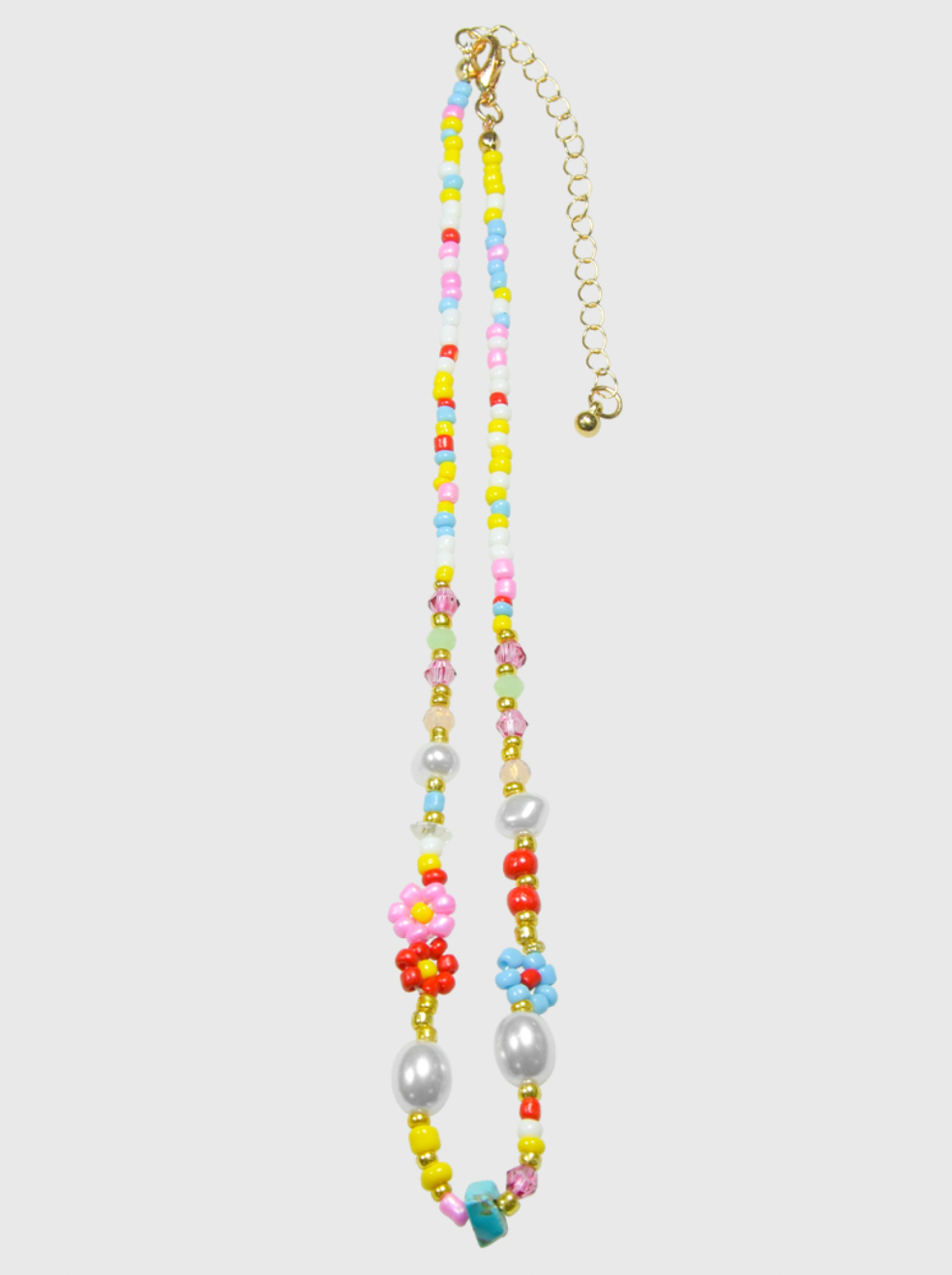 AWE Flower Pearl Beaded Necklace