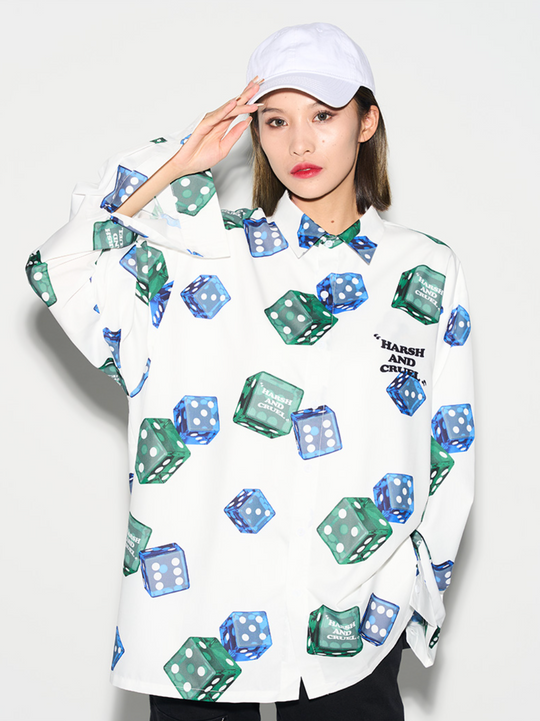 Harsh and Cruel 3D Dice Full Print L/S Shirt