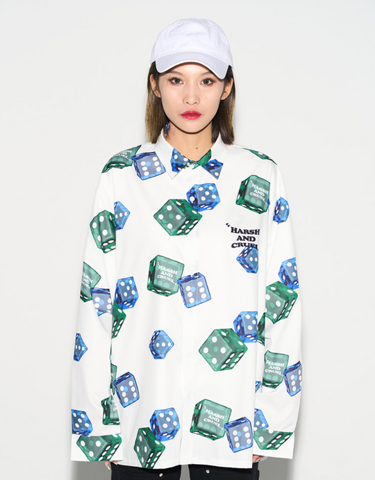 Harsh and Cruel 3D Dice Full Print L/S Shirt