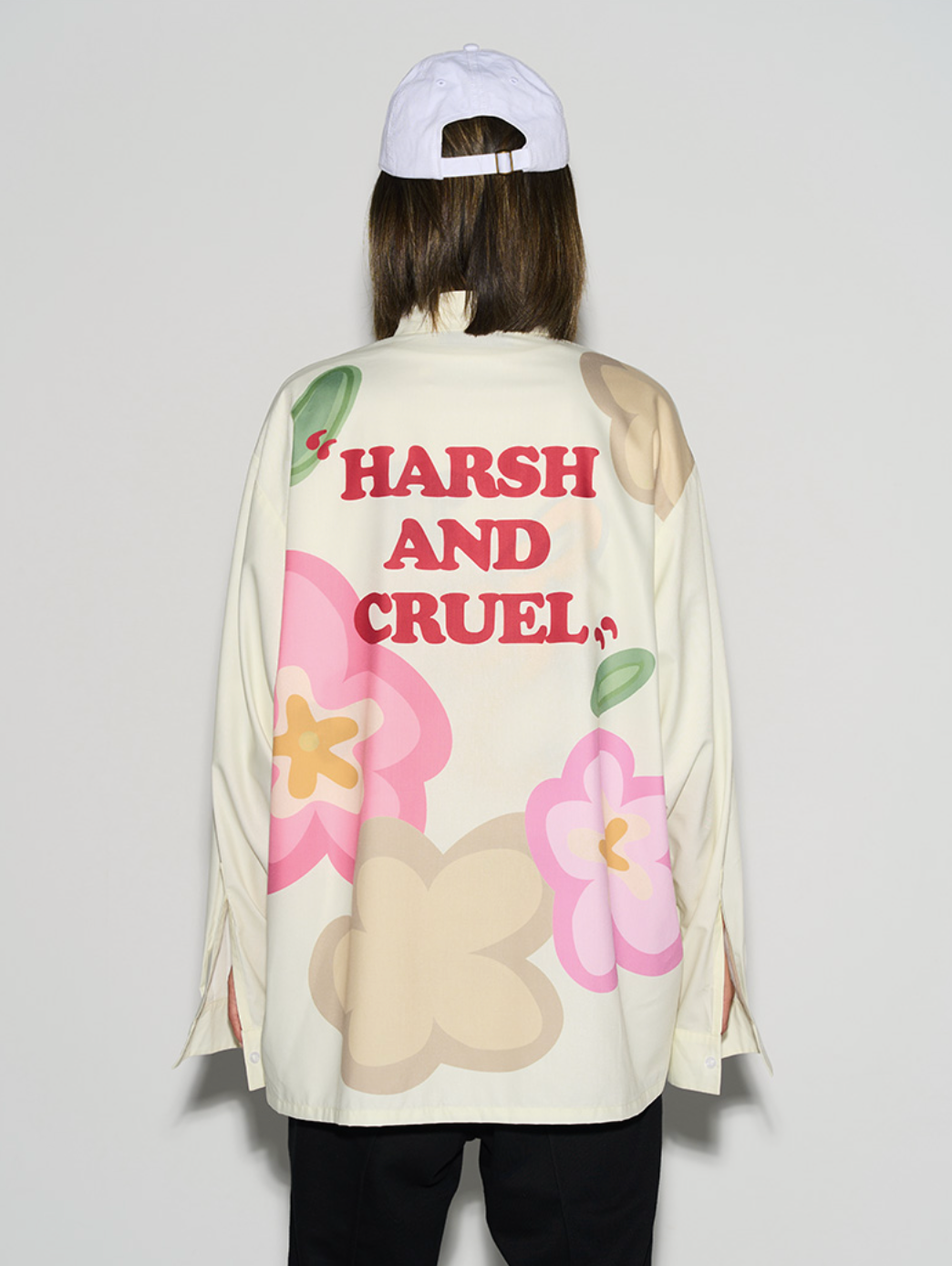Harsh and Cruel Handpainted Cartoon Flowers L/S Shirt