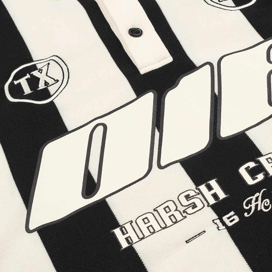 Harsh and Cruel Striped Logo L/S Jersey Shirt