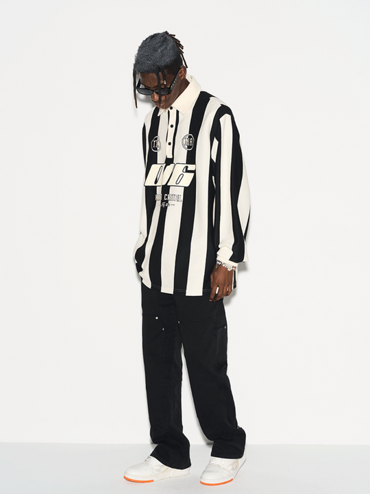 Harsh and Cruel Striped Logo L/S Jersey Shirt