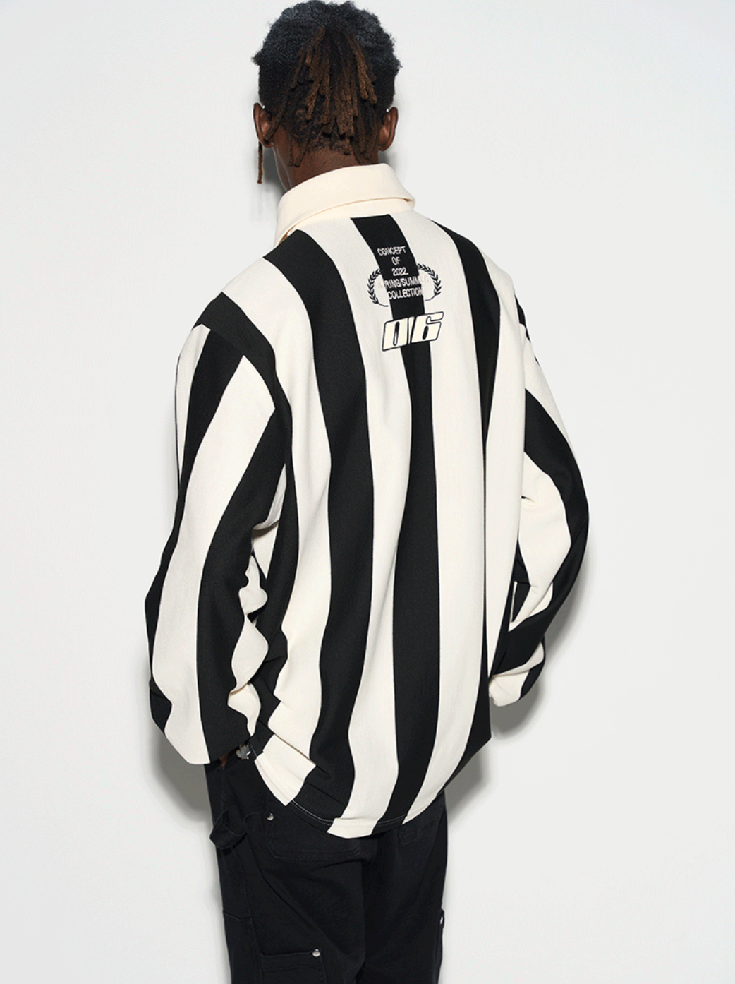 Harsh and Cruel Striped Logo L/S Jersey Shirt