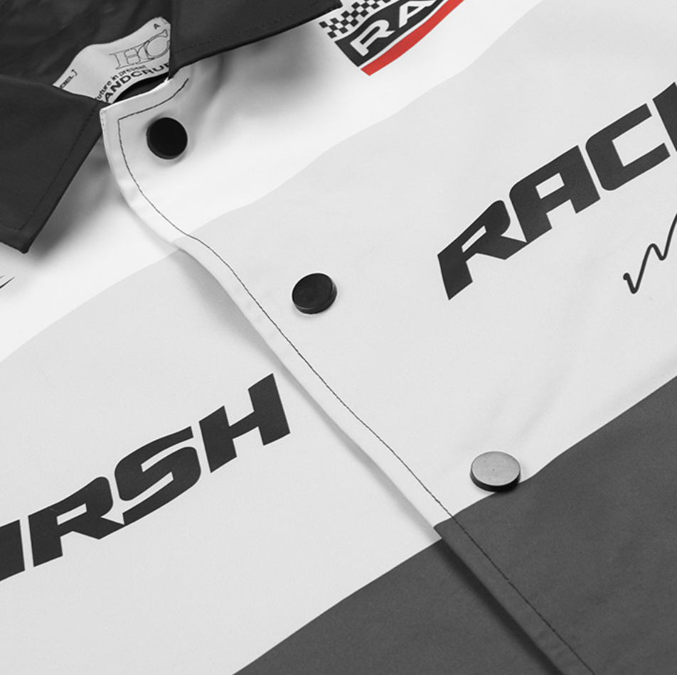 Harsh and Cruel Colorblock Logo Racing Coach Jacket