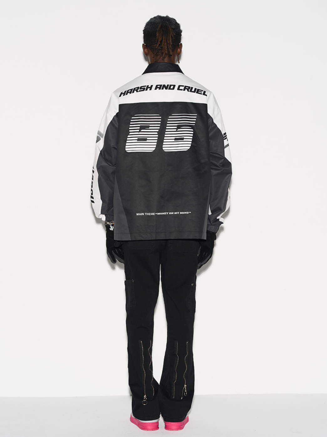 Harsh and Cruel Colorblock Logo Racing Coach Jacket