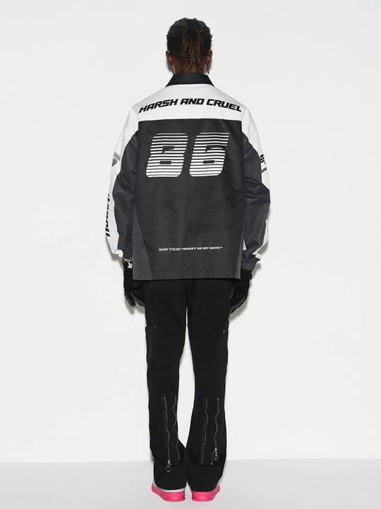 Harsh and Cruel Colorblock Logo Racing Coach Jacket