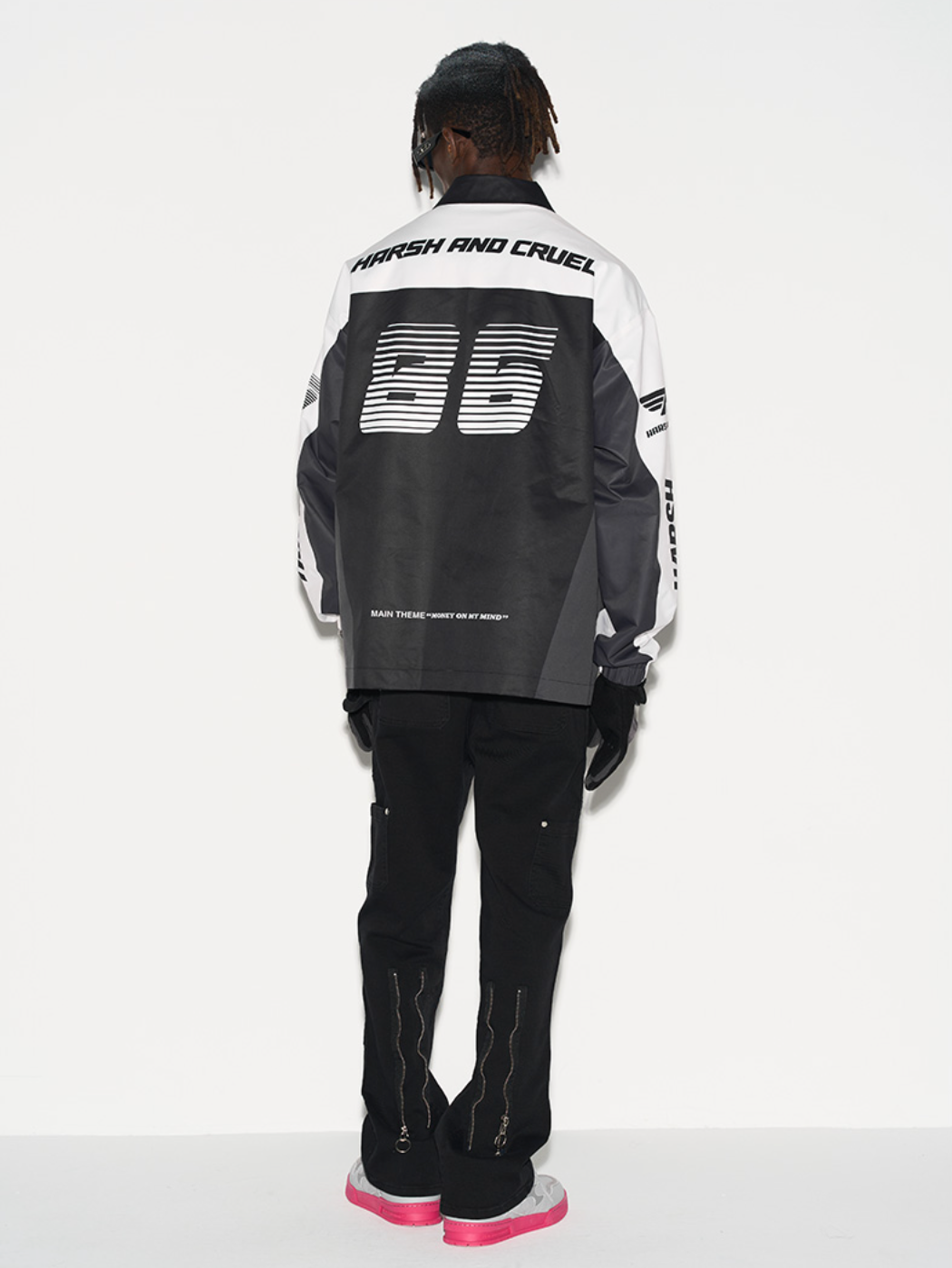 Harsh and Cruel Colorblock Logo Racing Coach Jacket