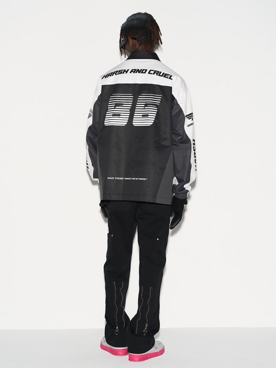 Harsh and Cruel Colorblock Logo Racing Coach Jacket