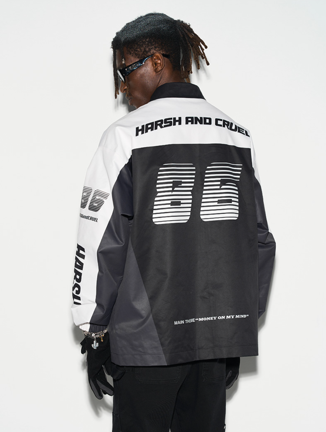 Harsh and Cruel Colorblock Logo Racing Coach Jacket