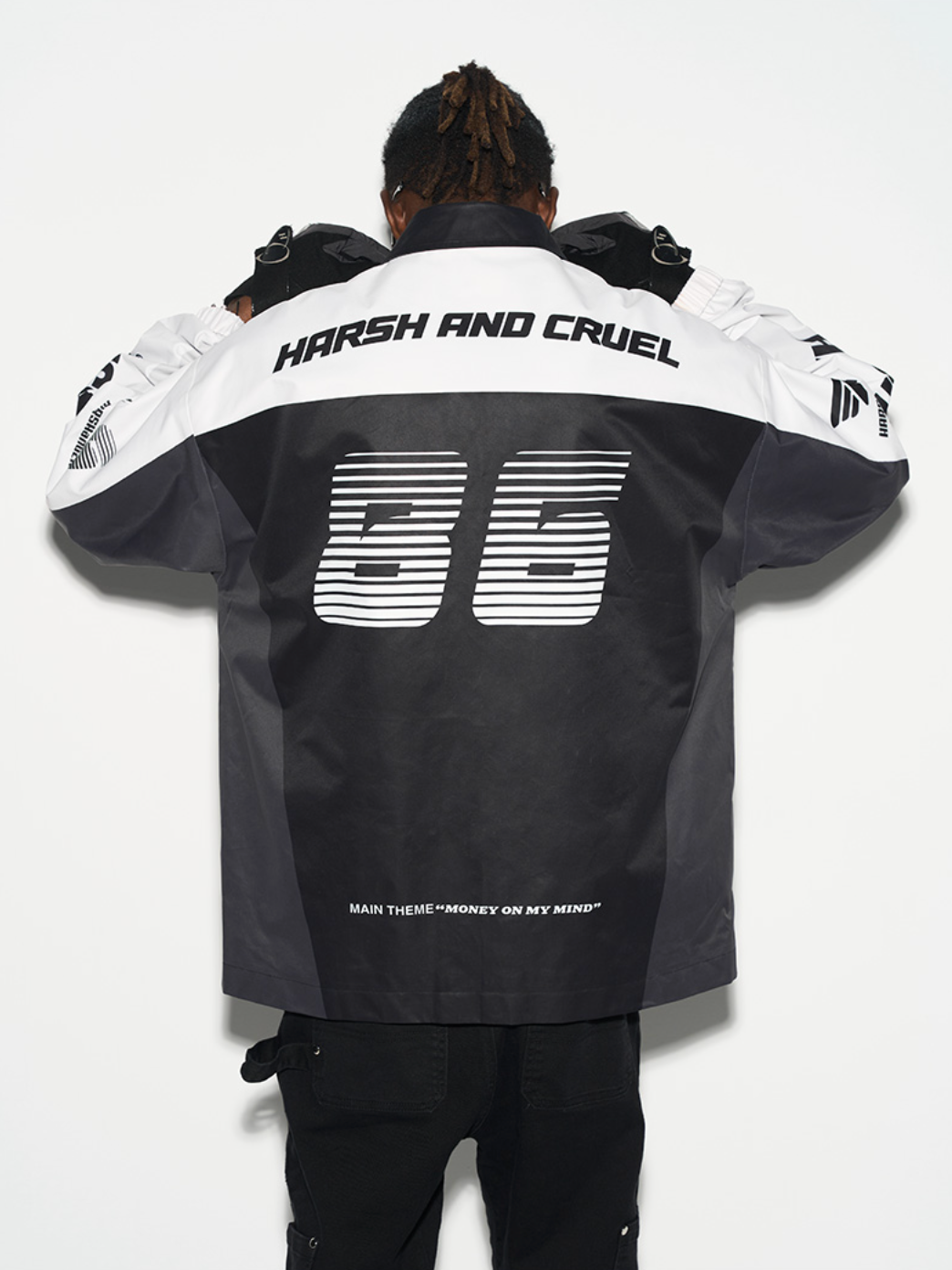 Harsh and Cruel Colorblock Logo Racing Coach Jacket