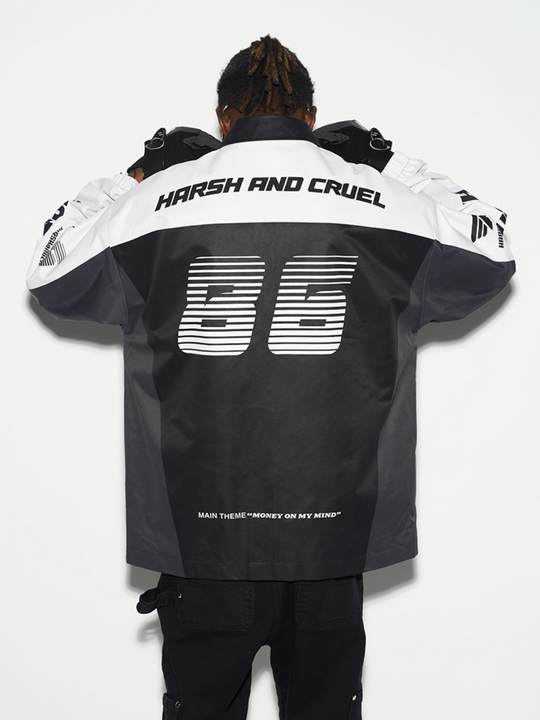 Harsh and Cruel Colorblock Logo Racing Coach Jacket