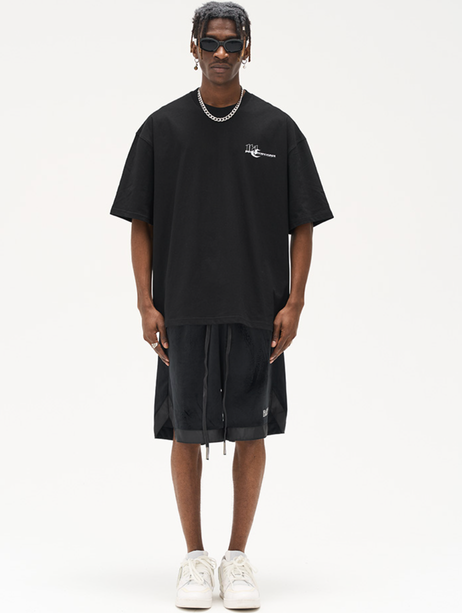 Harsh and Cruel Embroidered Logo Velvet Basketball Shorts