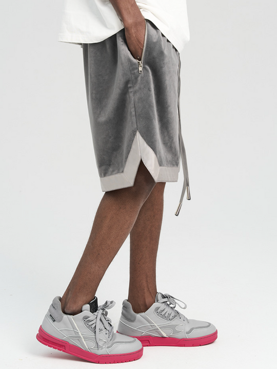 Harsh and Cruel Embroidered Logo Velvet Basketball Shorts