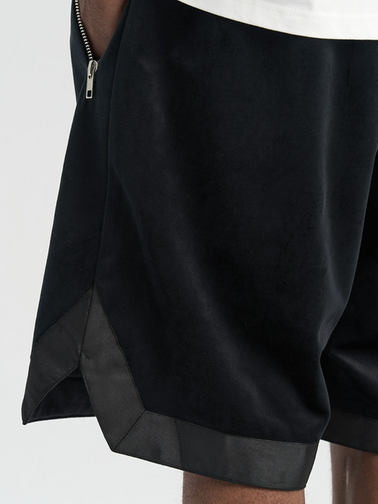 Harsh and Cruel Embroidered Logo Velvet Basketball Shorts