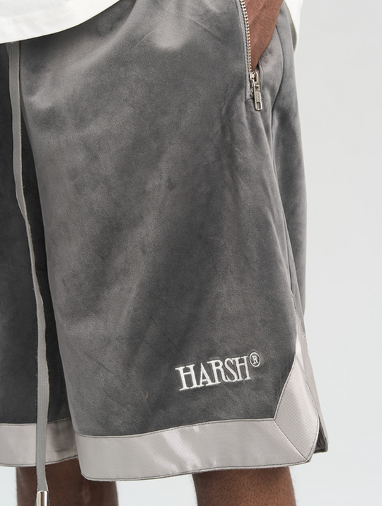 Harsh and Cruel Embroidered Logo Velvet Basketball Shorts