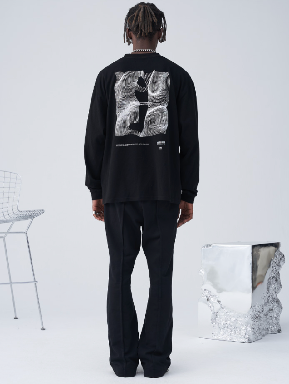 Harsh and Cruel Standing Cut Structured Line Sweatpants