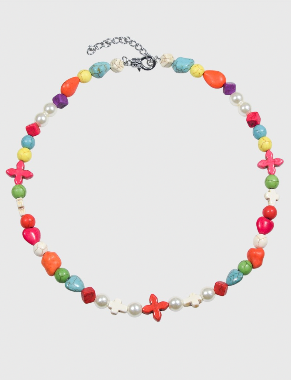 AWE Colorful Beaded Cross Necklace
