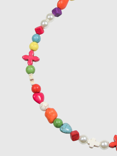 AWE Colorful Beaded Cross Necklace