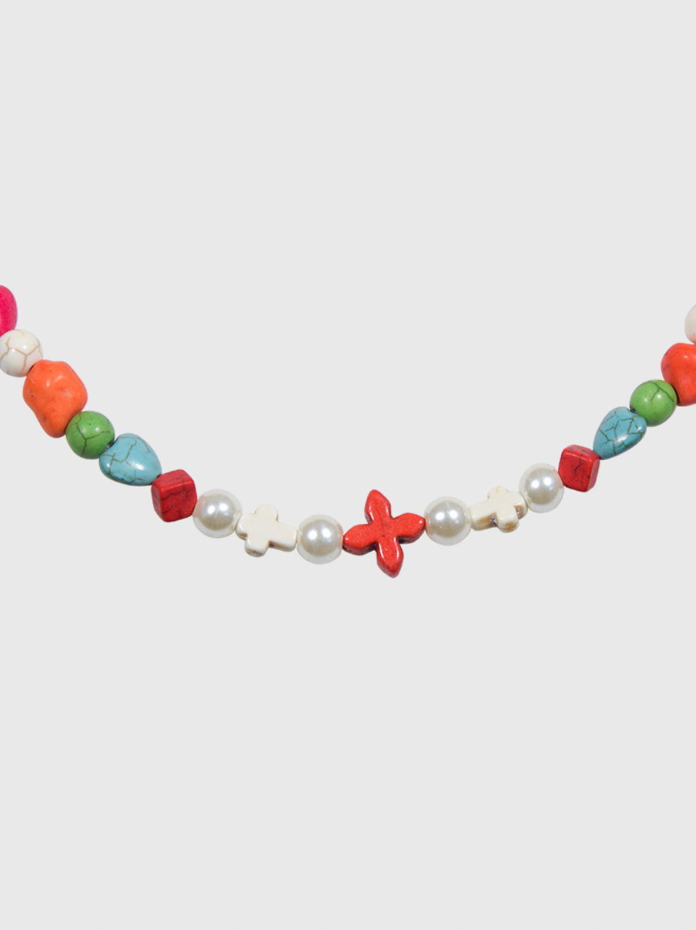 AWE Colorful Beaded Cross Necklace