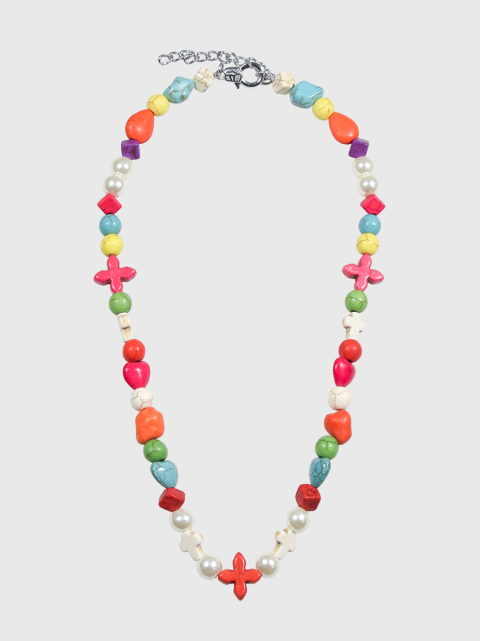 AWE Colorful Beaded Cross Necklace