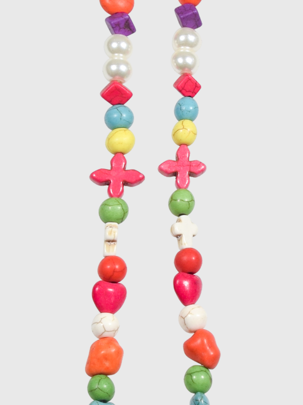AWE Colorful Beaded Cross Necklace