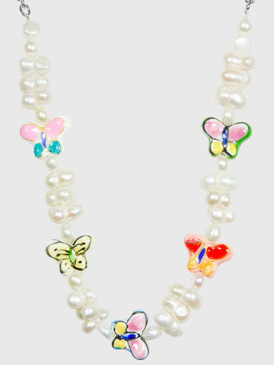 AWE Cloud Butterfly Pearl Necklace