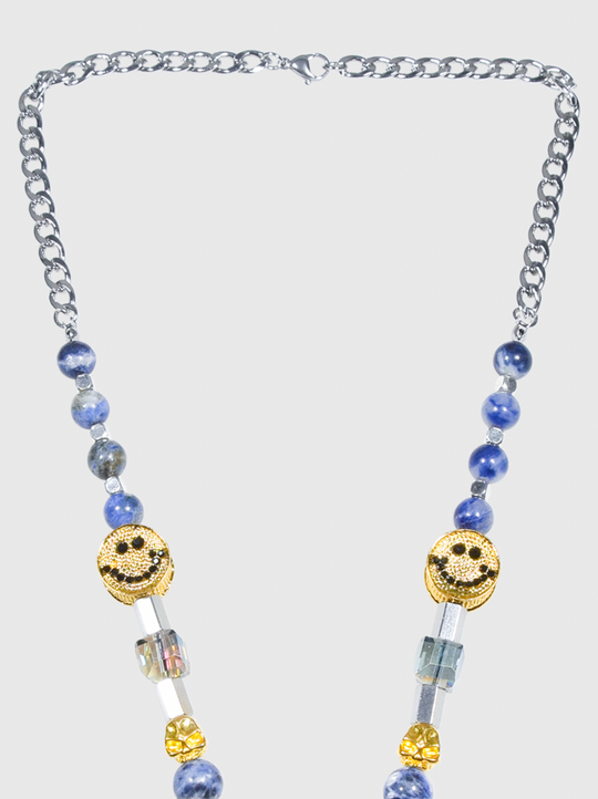 AWE Skull Smiley Daisy Necklace