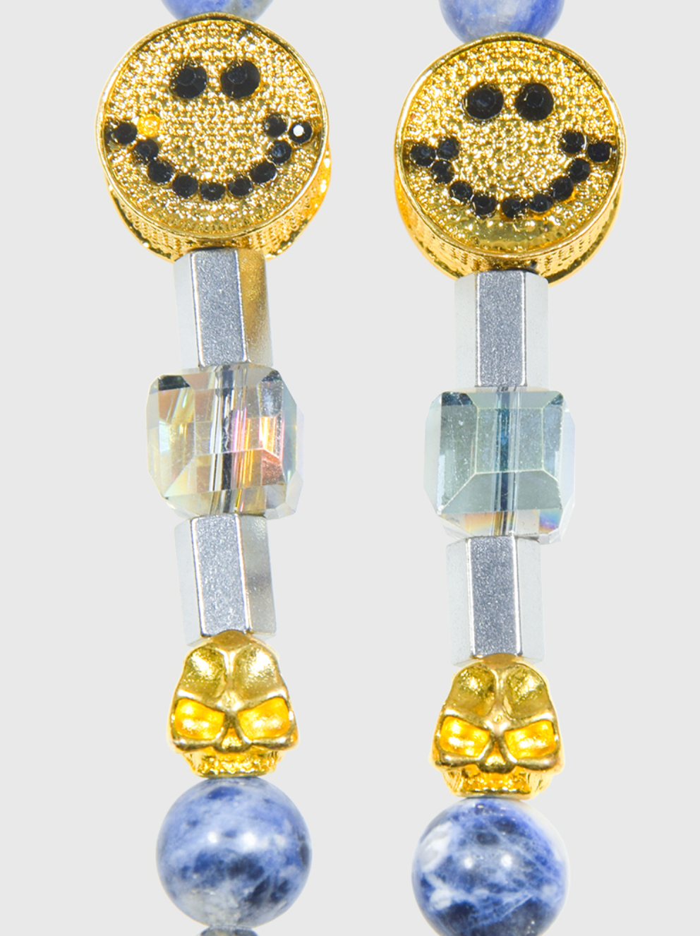 AWE Skull Smiley Daisy Necklace