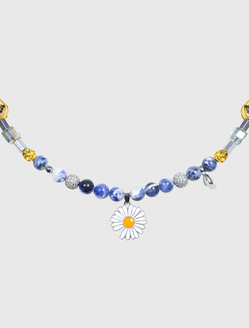 AWE Skull Smiley Daisy Necklace