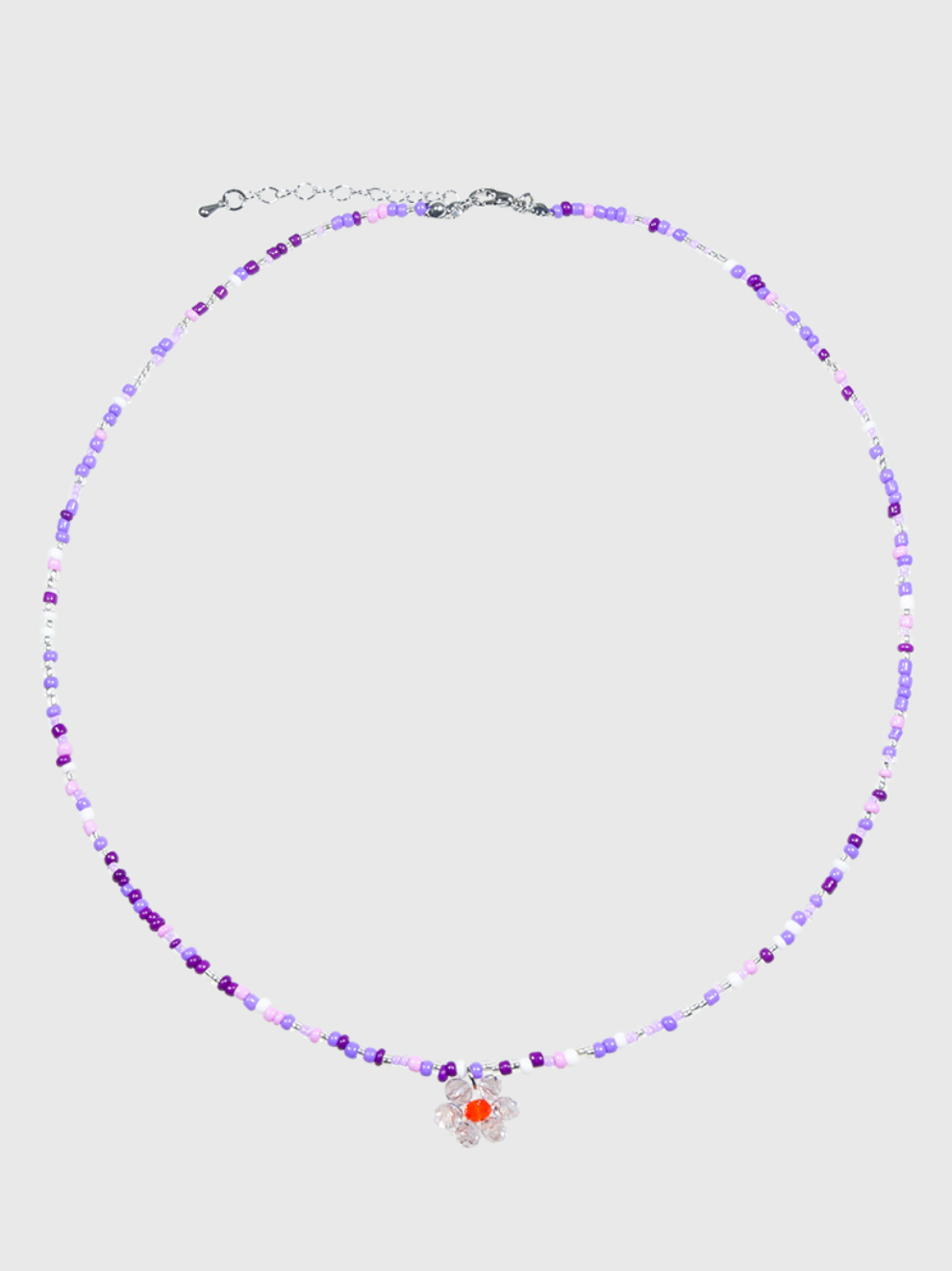 AWE Candy Color Beaded Flower Necklace