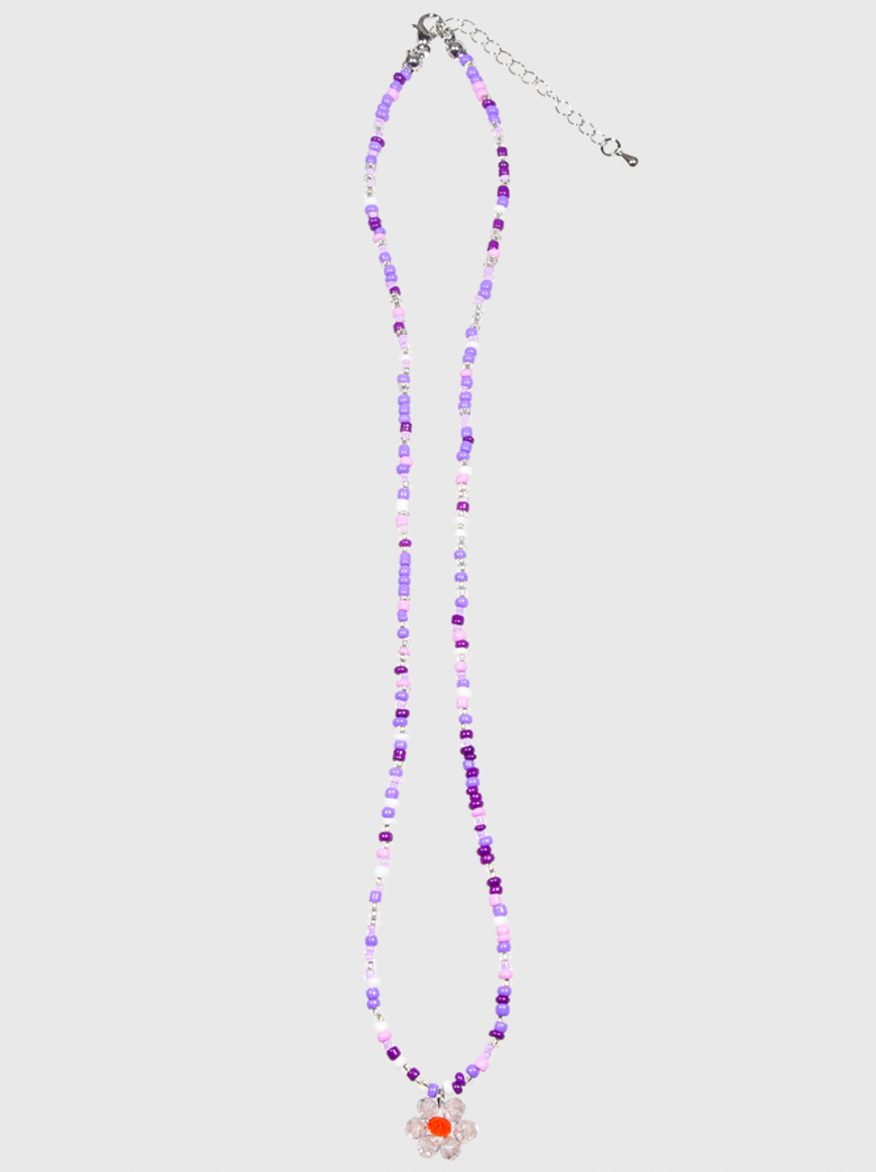 AWE Candy Color Beaded Flower Necklace