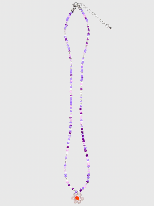 AWE Candy Color Beaded Flower Necklace