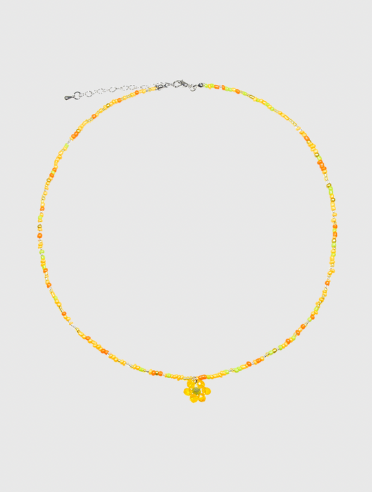 AWE Candy Color Beaded Flower Necklace