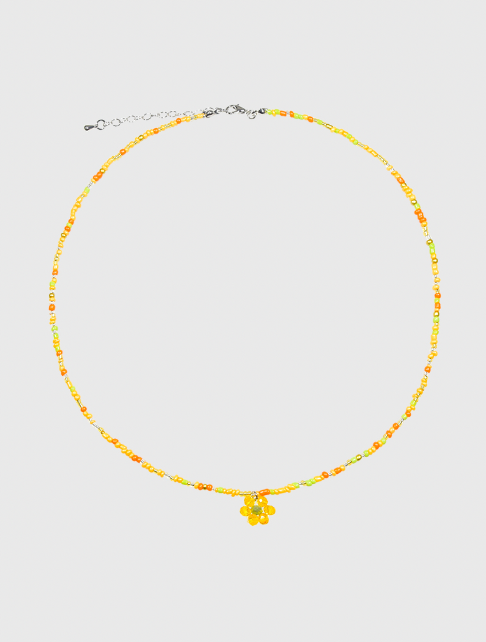 AWE Candy Color Beaded Flower Necklace