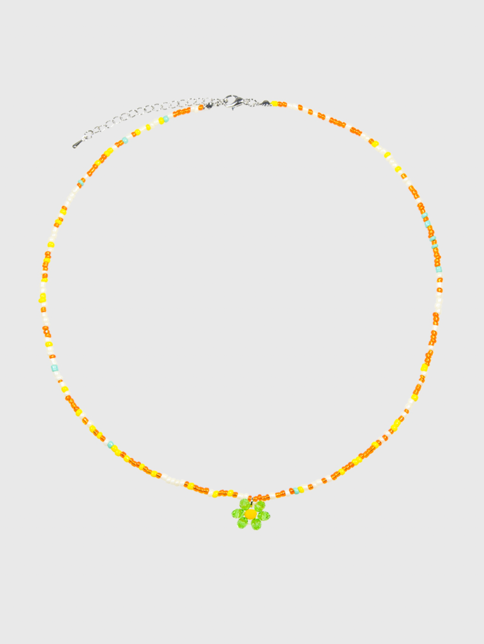 AWE Candy Color Beaded Flower Necklace