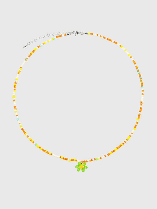 AWE Candy Color Beaded Flower Necklace