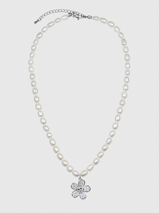 AWE Pearl Sunflower Smiley Necklace